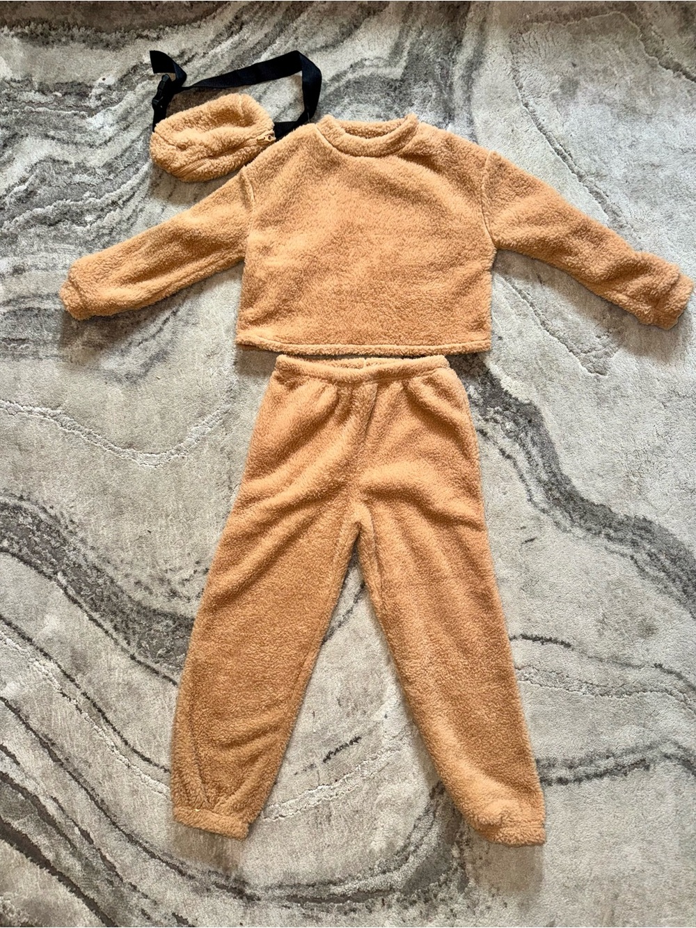 Fashion Nova Kids Cozy Fleece Pajama Set in Camel - Picture 2 of 7